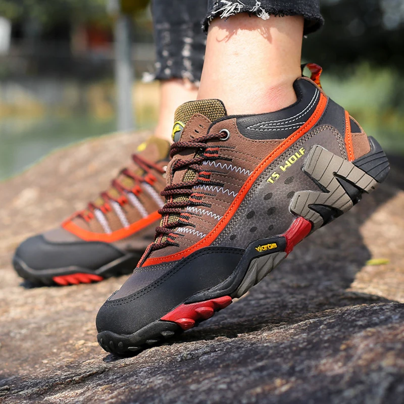 Уличные из натуральной кожи Для мужчин Пеший Туризм обувь Водонепроницаемый