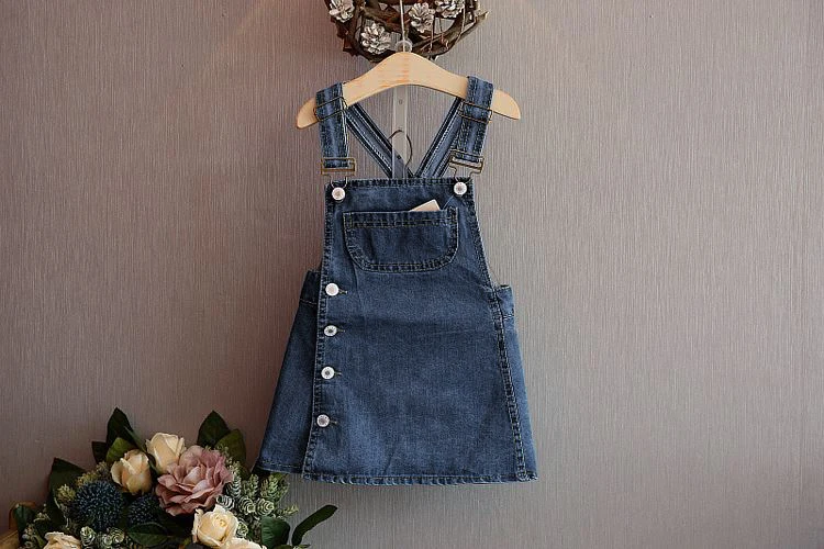 SHUZHI летнее стильное платье на бретельках для девочек милый джинсовый Детский