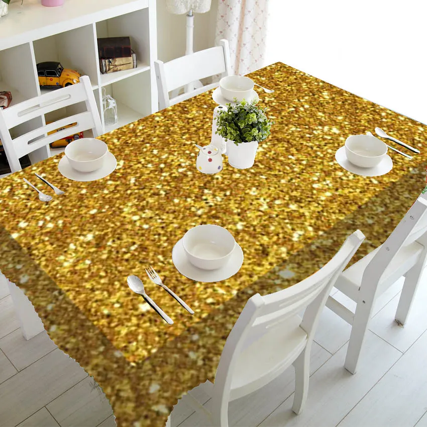 Розовая Золотая Серебряная и белая блестящая Рождественская скатерть для стола