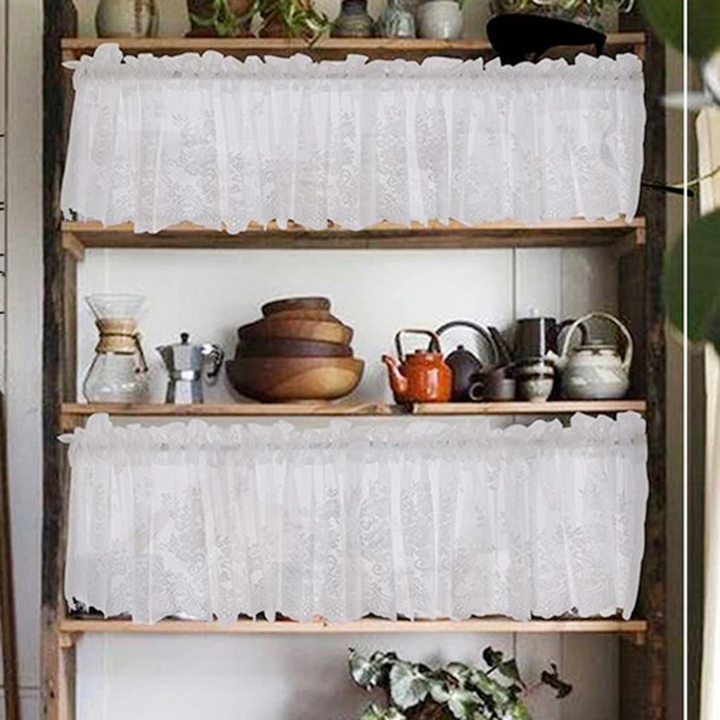 

Single Piece Voile Sheer Curtain Valance Plain Tier Panel for Small Window