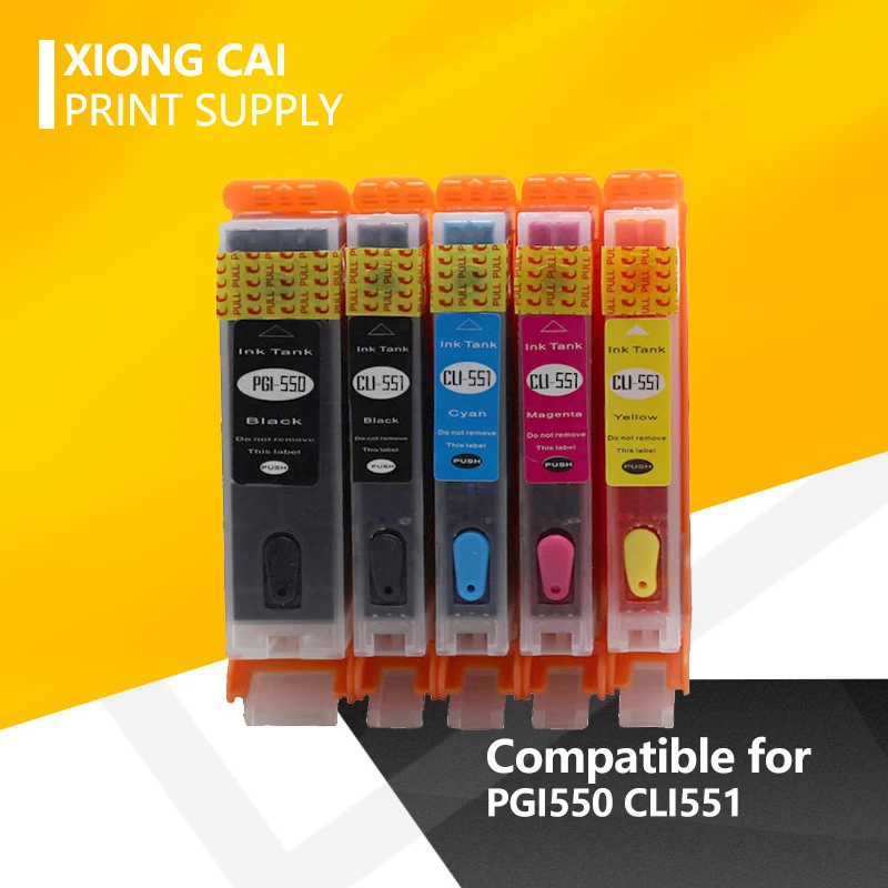 10 шт. PGI 550 CLI 551 полный перезаправляемый картридж для hp Canon IP7250 MG5450 MX925 MG5550 MG6450 MG5650