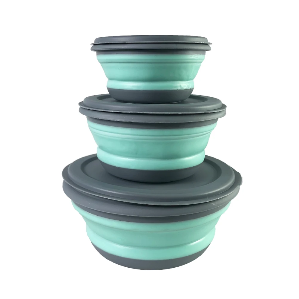 3 шт. Складная Силиконовая крышка для чаши без добавления бисфенола А Еда