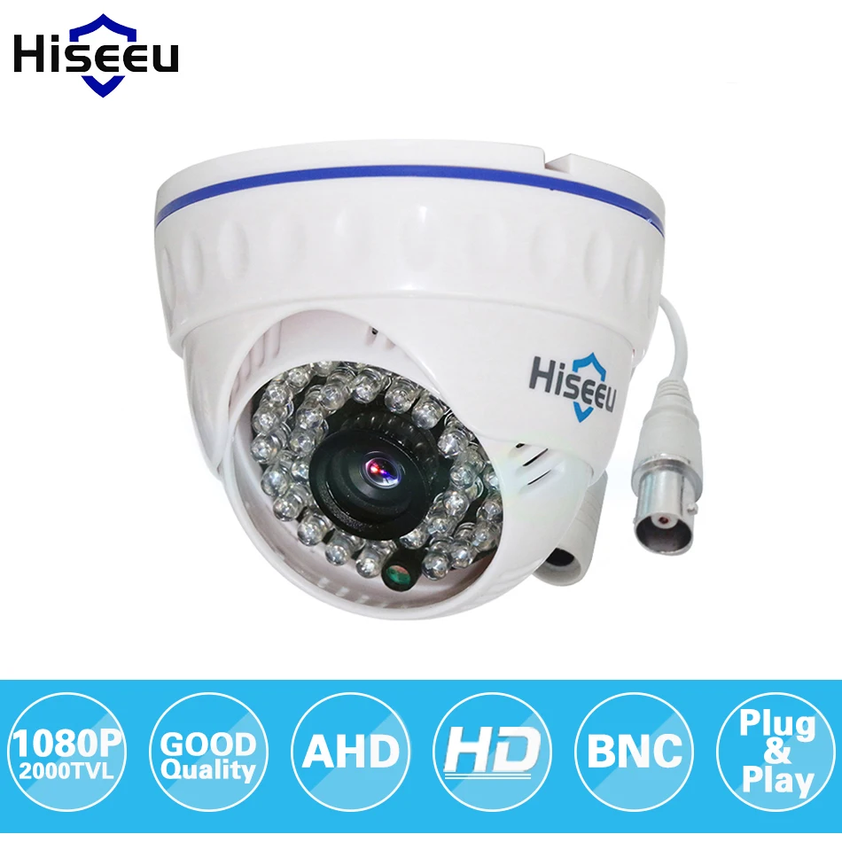 Hiseeu AHDH 1080P семейная Мини купольная камера безопасности аналоговая CCTV камера для помещений ИК Ночное Видение Plug and Play AHCR512