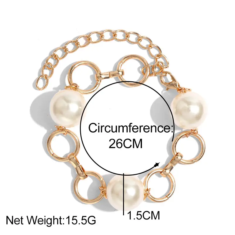 Flatfoosie Charms Multilayers Pearl Coin Chain Bracelet Bangles For Women Fashion Gold Color Portrait Bracelets Femme Jewelry