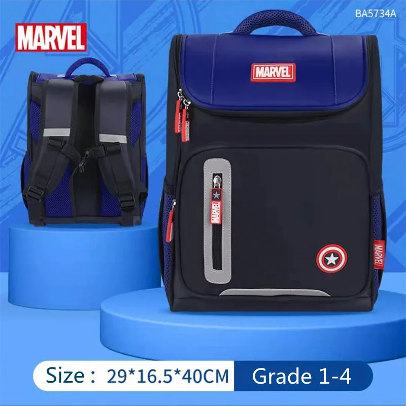 Disney New School Bags For Boys Primary Student Shoulder Orthopedic Backpack Spider Man Captain America Grade 1-4 Mochilas
