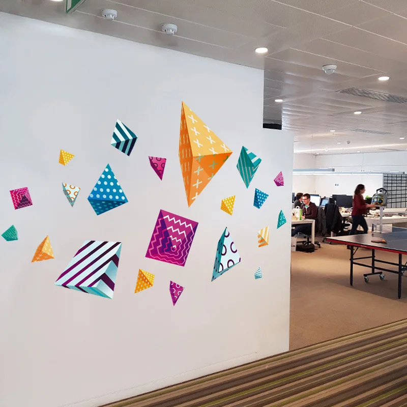 

3D Geometric Wall Stickers Home Decor Living Room Decor Teen Bedroom Wallpaper Creative Sticker Room Decoration Art