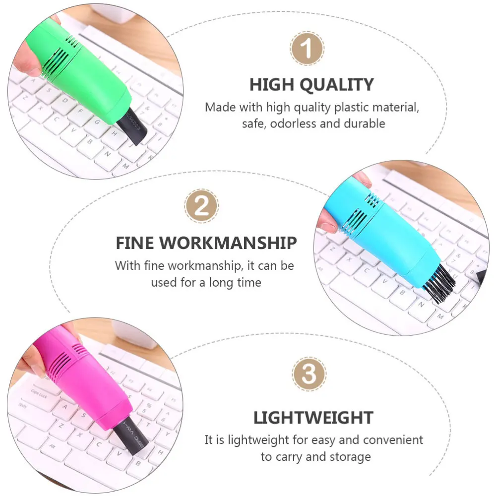 

2Pcs Creative Keyboard Cleaner Portable Vacuum Cleaner PC Accessory Random Color