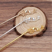 2pcs 14x45mm branch bird copper hairpins hair forks sticks hair pin hairpin hair wear findings diy vintage jewelry accessories