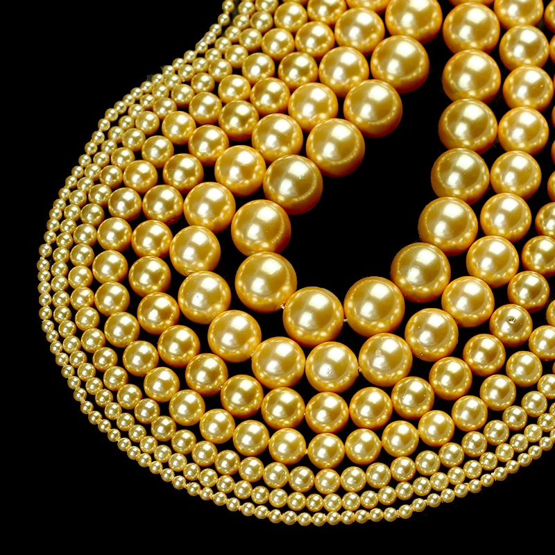 Жемчужные бусины из натуральной ракушки круглые бусины-разделители россыпью для