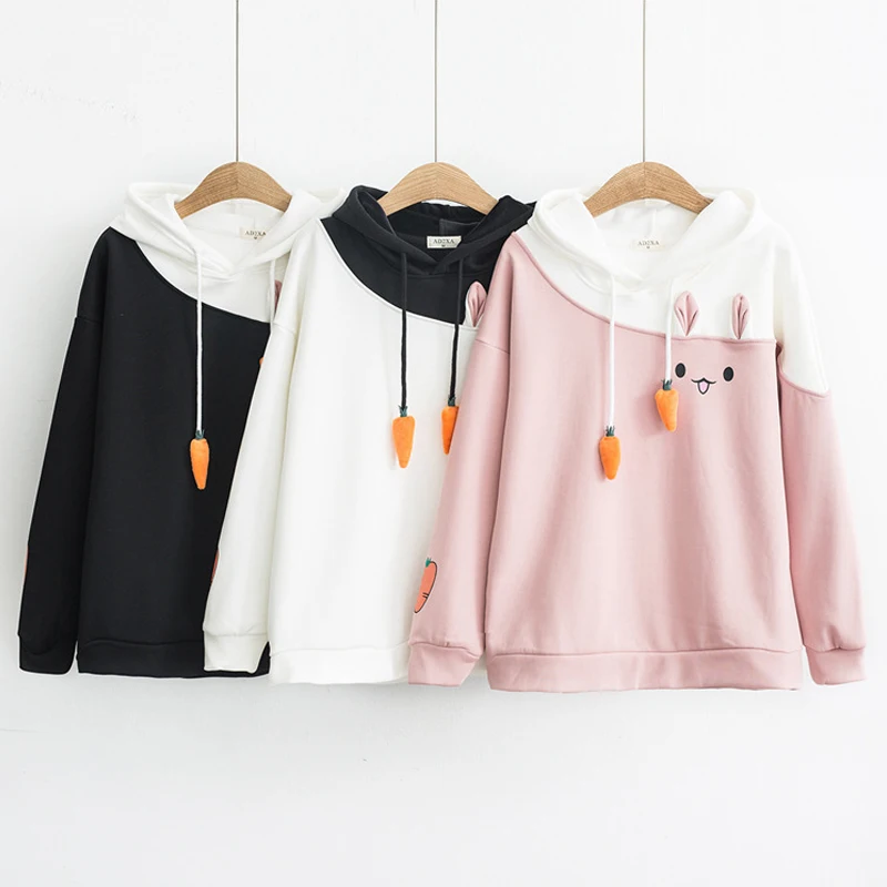 Женский пуловер с капюшоном повседневный Свободный в стиле пэчворк осень