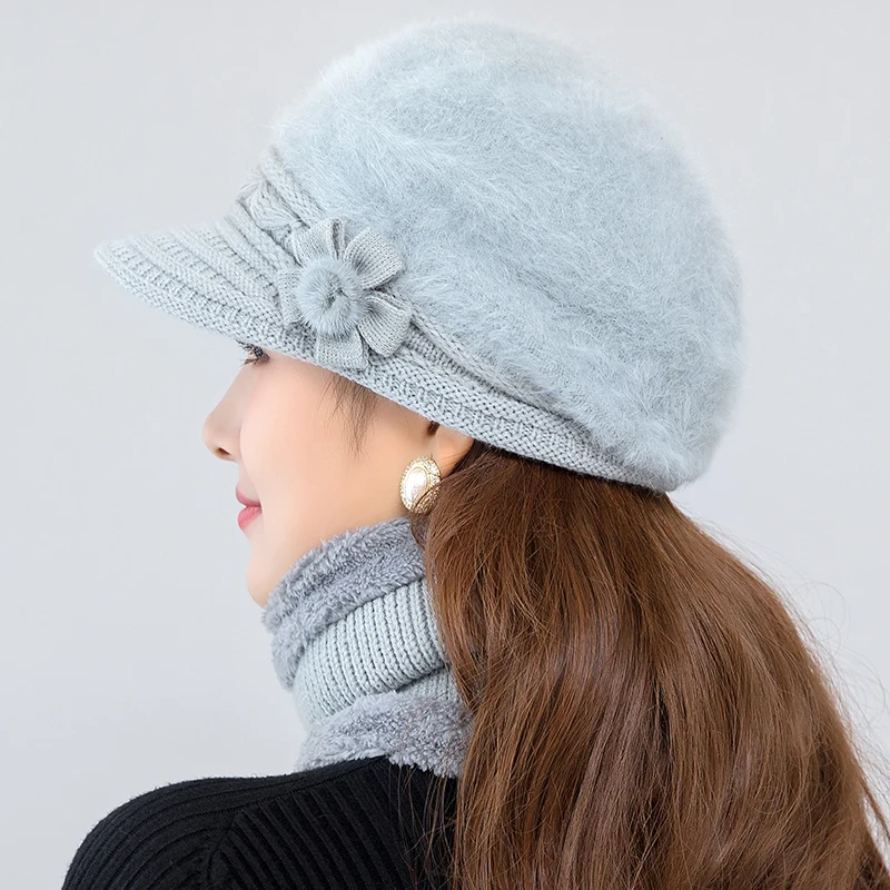 Новая женская зимняя шапка сохраняющая тепло с добавлением меха шляпа на