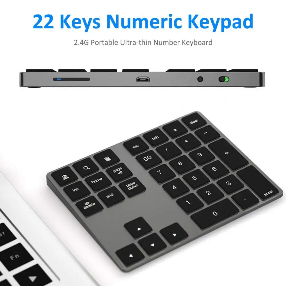

Bluetooth-compatible Wireless Numeric Keypad with USB HUB Digital Input Function for Windows,Mac OS,Android laptop PC