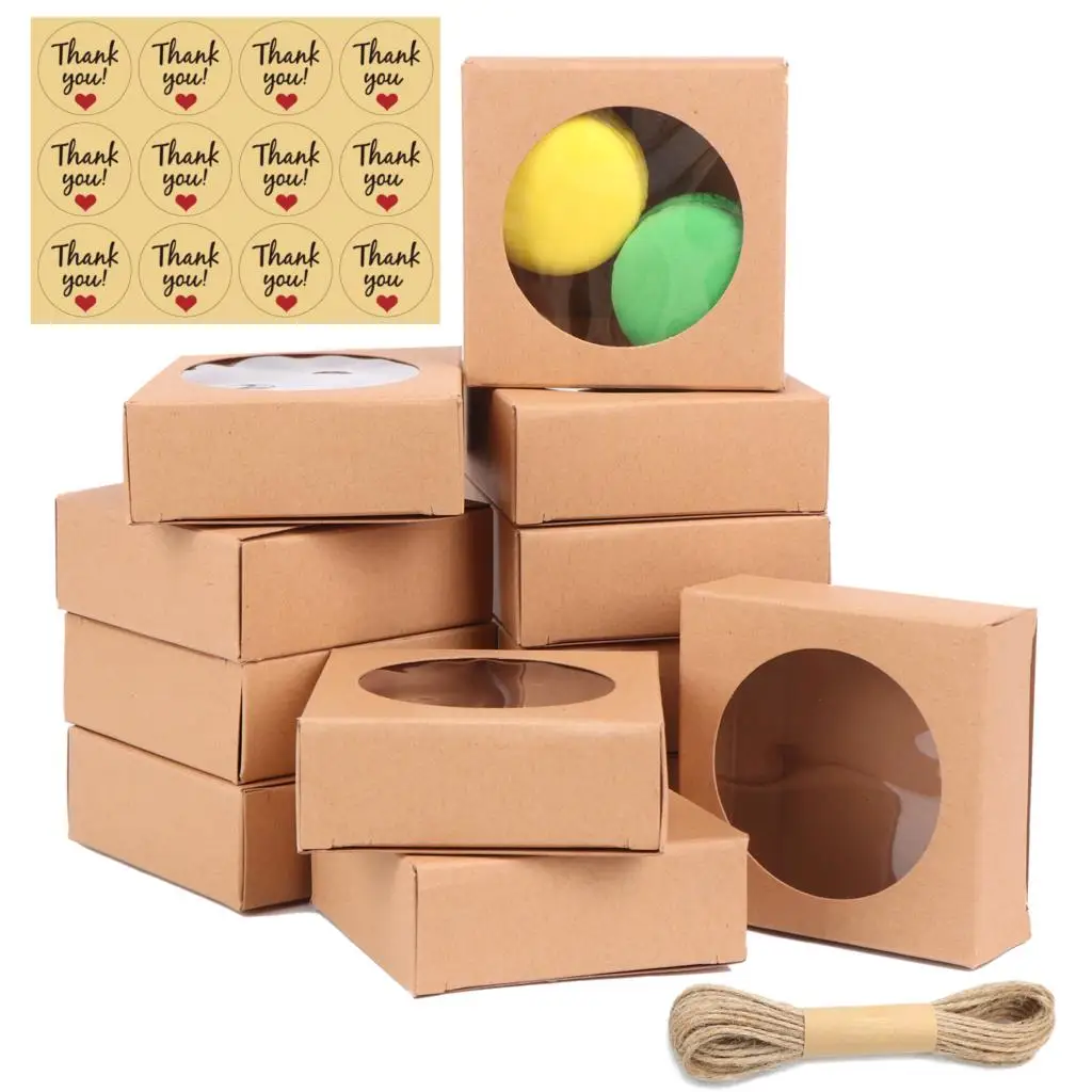 

Коробка из крафт-бумаги для печенья и конфет, 35 шт.