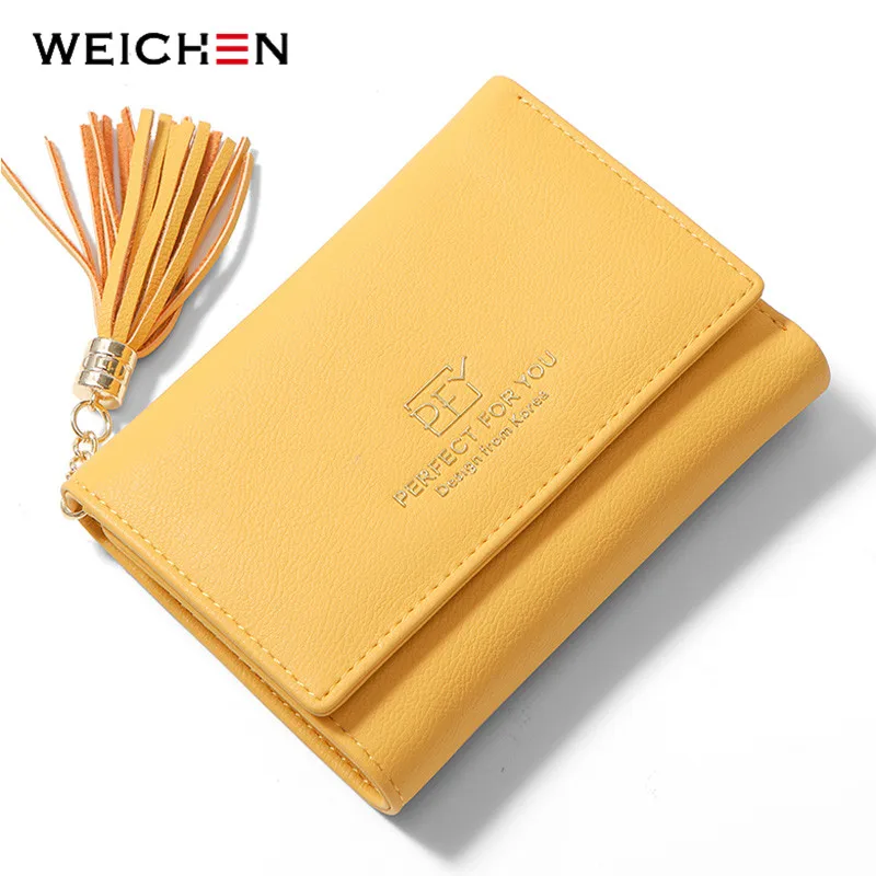 

Weichen Small Women Wallets Trifold Tassel Zipper Female Purses Card Holder Ladies Purse Female Wallet Mini Carteras Coin Pocket