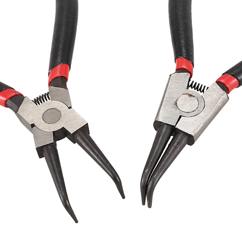 Portable 7Inch Internal External Retaining Clips Snap Ring Circlip Pliers 4Pcs Set