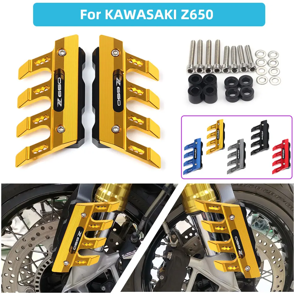 

With Logo Motorcycle Front Fender Side Protection Guard CNC Aluminum Mudguard Sliders For KAWASAKI Z650 Z 650 Accessories