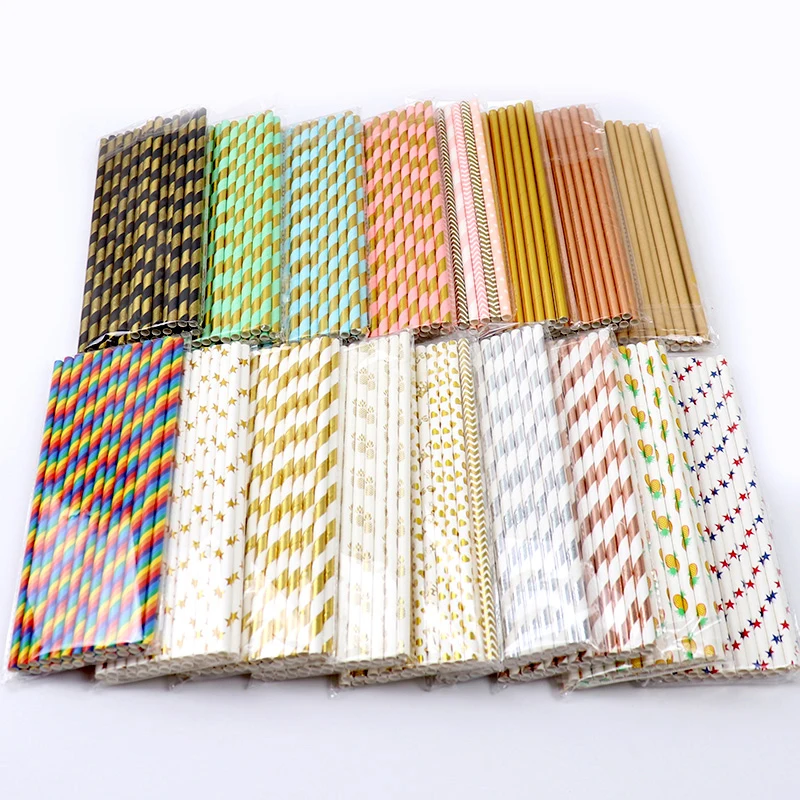 Соломинки для напитков 25 шт. из золотой фольги|Одноразовая посуда вечеринок| |