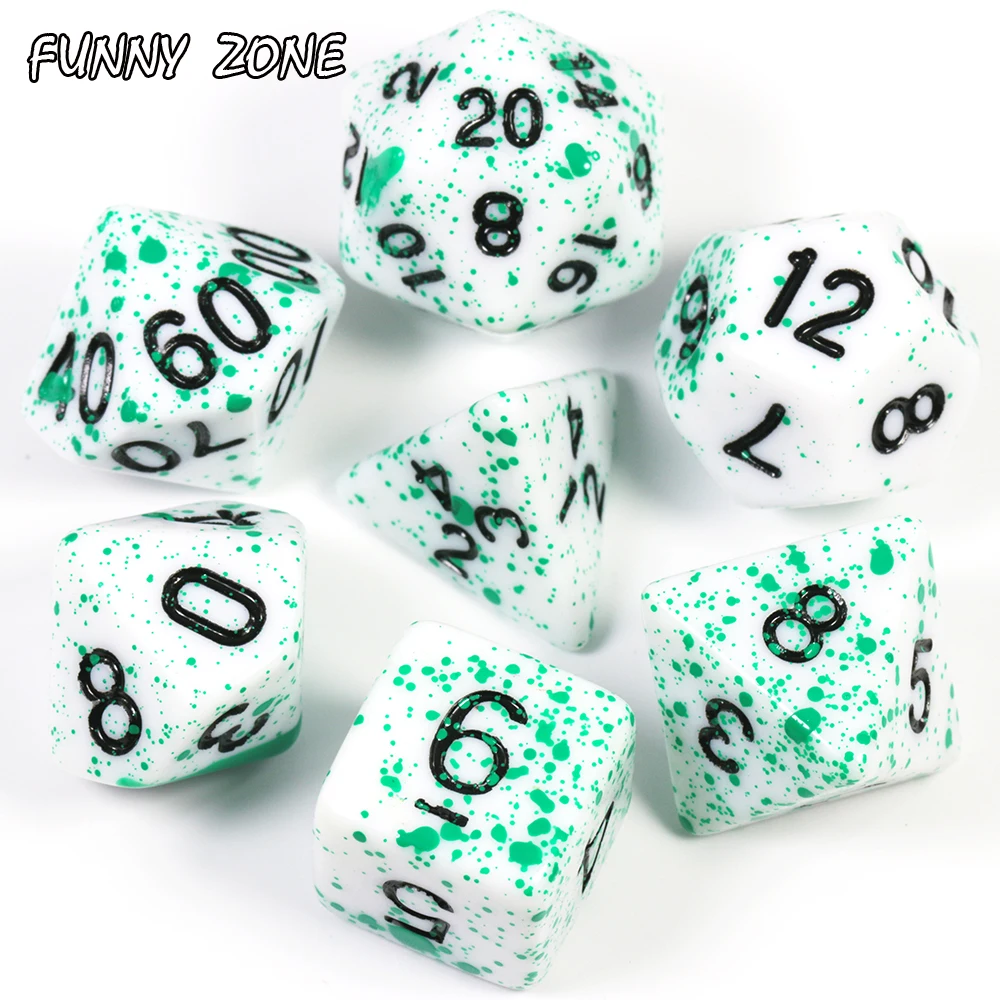 7 шт./компл. непрозрачные ретро-игральные кости D4-D20 TRPG набор красочных