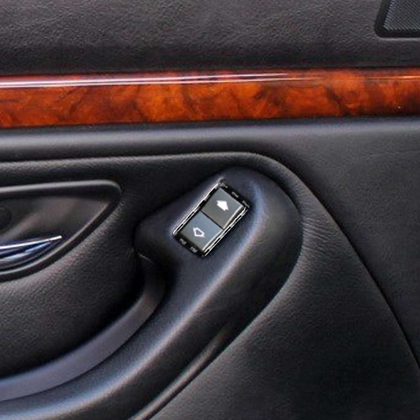 For BMW 5 Series M5 E39 1998-2003 Carbon Fiber Stickers Door Power Window Lift Cover Frame Car Styling Interior Accessories