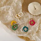 Новинка 2021, прозрачные акриловые квадратные кольца в богемном стиле, модные дорожные украшения для пары