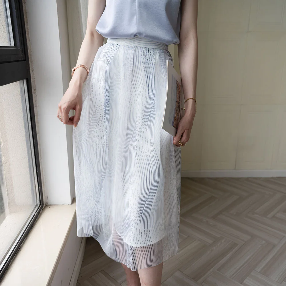 

Женская юбка с высокой талией, Повседневная Свободная юбка в полоску в японском и корейском стиле, лето 2021