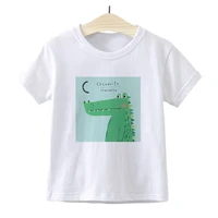 baby tee y2k boy korean fashion for kids clothing cute crocodile printed childrens clothing boys girls streetwear t shirt