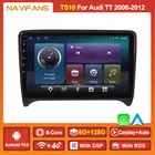 Автомагнитола Carplay Auo, 2 DIN, Android 10,0 для Audi TT MK2 8J 2006-2012, автомобильная стерео-навигация, GPS, мультимедийный экран IPS