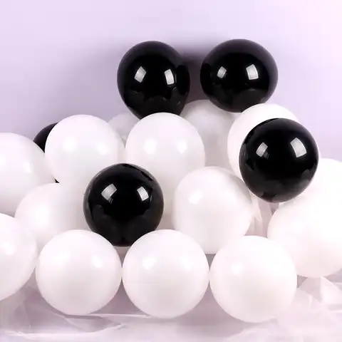 Латексные воздушные шары 5, 10, 12 дюймов, белые, черные