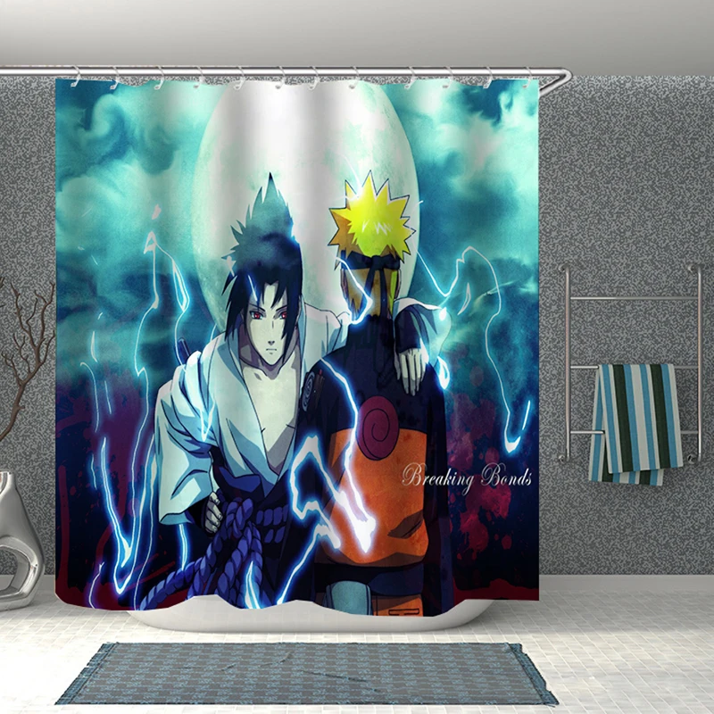 Популярные ботинки в стиле аниме Naruto 3D печати Душ Шторы полиэстер Ткань