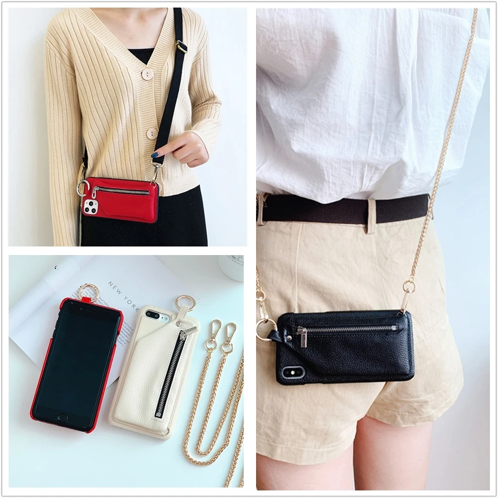 Кошелек на молнии карманная сумка через плечо чехол для телефона iphone 12 mini 11 pro max Xs
