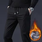 Штаны спортивные мужские, на флисе, зимние, теплые, с эластичной резинкой на талии, большие, размера плюс 38