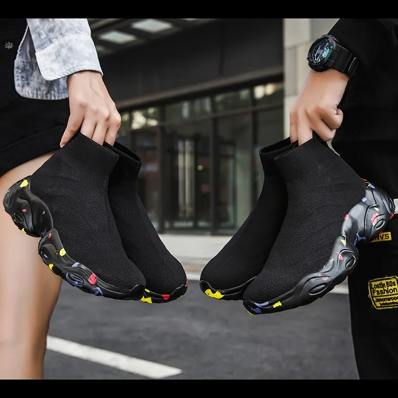 

Explosive Autumn And Winter Plus Cotton Warm Couple Shoes Spring Plus Size Thick Bottom Breathable Flying Woven Socks Shoes47