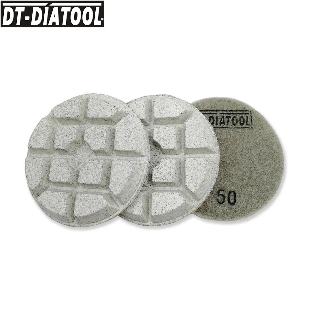 

DT-DIATOOL 3pcs/set Dia 80mm/3" Grit#50 Diamond Concrete Polishing Pads Thickened Resin Bond Sanding Discs For Repairing Floor