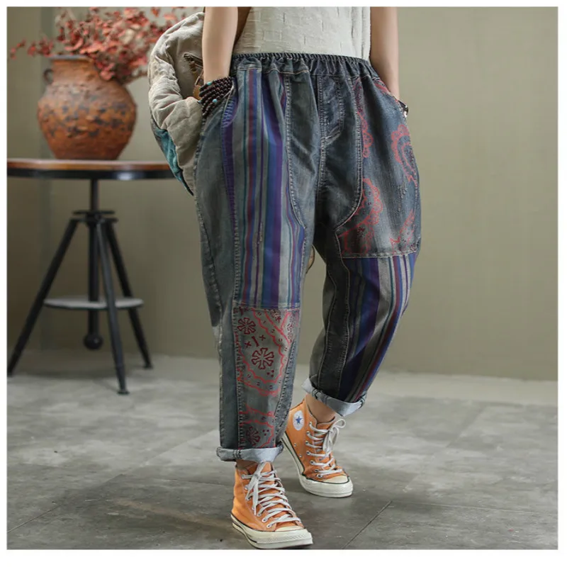 Max LuLu 2020 модные весенние уличные Женские винтажные лоскутные джинсы женские