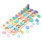Деревянная головоломка с цифрами в форме логарифмической доски 3 в 1, счетная игра, игрушка Монтессори для детей, Игрушки для раннего развития малышей