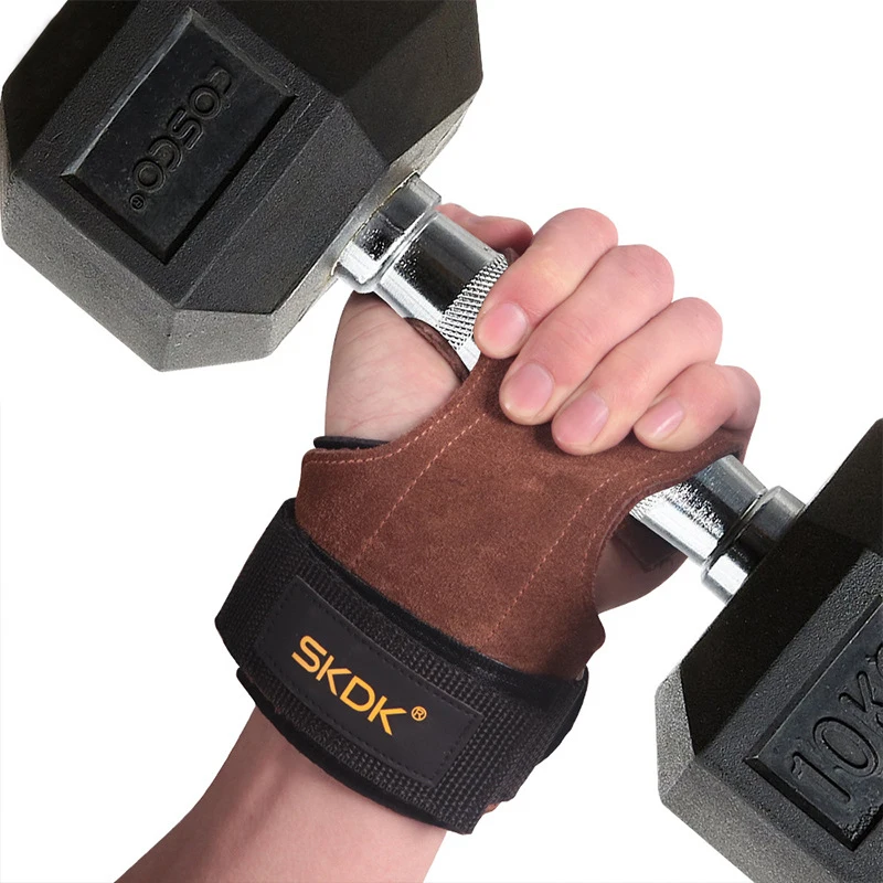 

1 PC Fitness Leather Grips Wrist Support Palm Protection Gloves for Pull-up Weight Lifting Horizontal bar Dumbbell