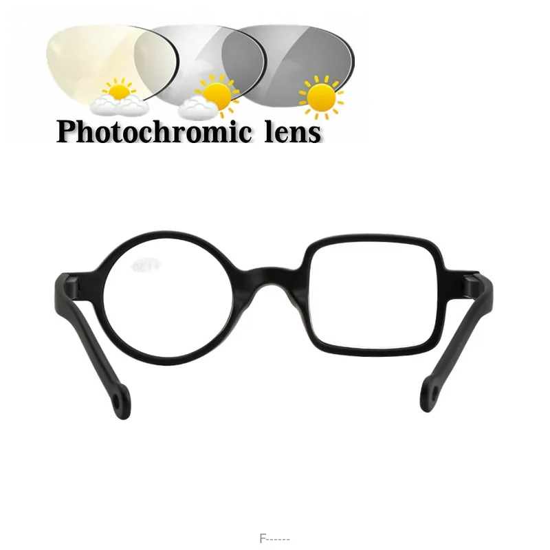Круглые маленькие очки для чтения с переходом от солнца фотохромные женщин