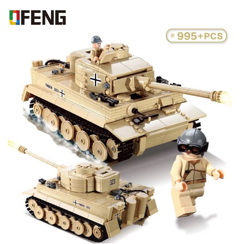 

WW2 военный 995 шт. Panzer немецкий Король тигр Танк Строительный блок штурмовые, армейская куртка Модель Цифры кирпичи подарки для детей игрушки