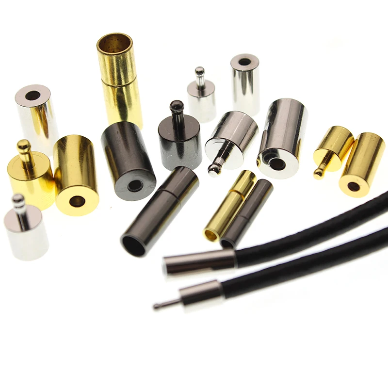 10 шт. металлические Концевики концевые застежки подходят для круглых кожаных