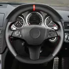 Для Mercedes Benz SLR-Class SL-CLass AMG 63 65 slk-класс AMG 55 2009-2012 черного цвета из натуральной кожи чехол рулевого колеса автомобиля