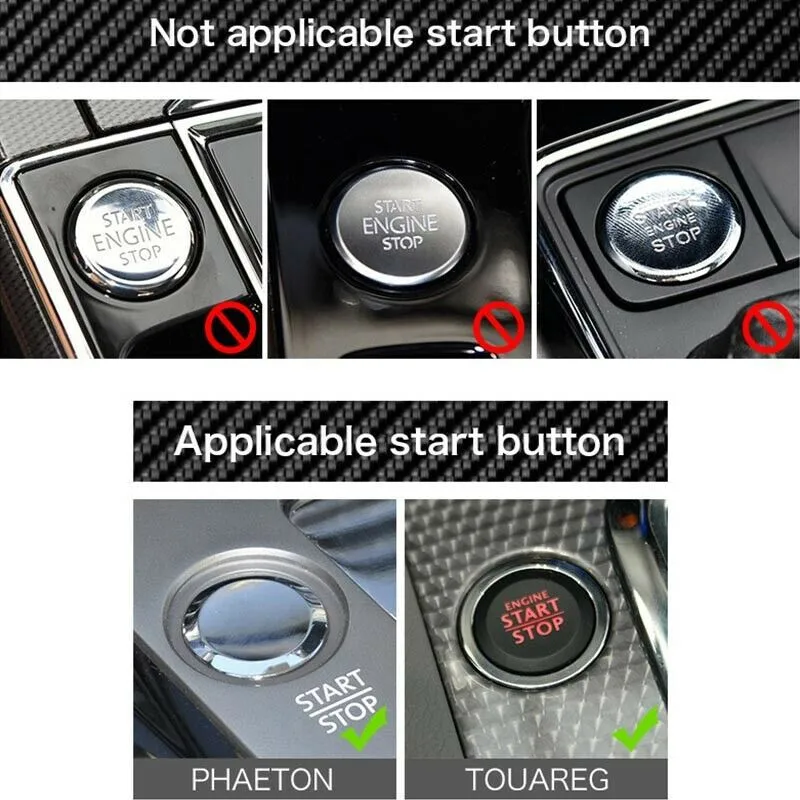 

For Phaeton Engine Switch Carbon Fiber Black Engine Start Stop Button Cover Trim For Touareg Phaeton For Touareg