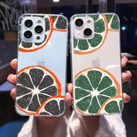 fruit orange fresh creative phone case for iphone 13 12 11 pro max mini 6 6s 7 8 plus se2020 x xr xs shell transparent case