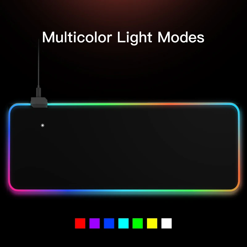 Игровой коврик для мыши RGB набор геймеров подсветка компьютерной 7 цветов большой