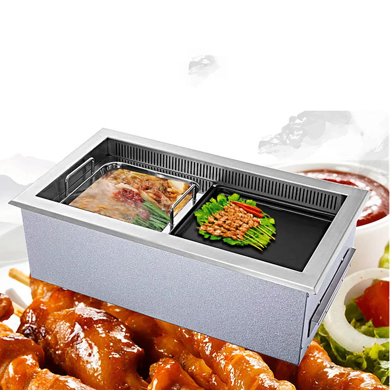 

Electric Grill Hot Pot Machine Commercial Roast Oven Smokeless Barbecue BBQ Grilled Fish Hot Pot Stove Equipment GEL-3500DCX