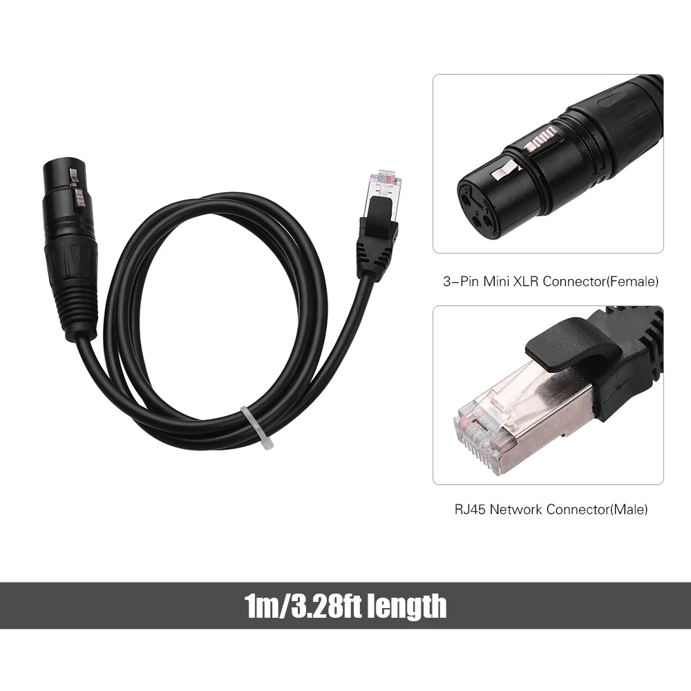 RJ45 мужской сетевой разъем для 3-Pin Mini XLR Женский удлинитель DMX512 кабель сценический