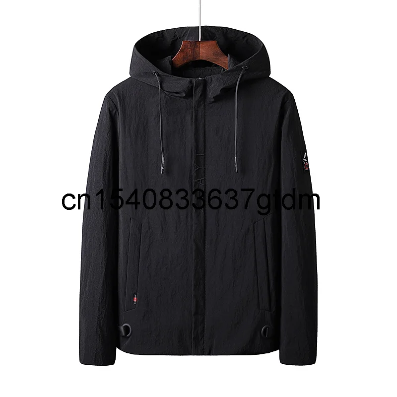 

Chubby spring and autumn new fattening plus size Hooded Jacket for middle-aged and old men's leisure fashion windbreaker trend