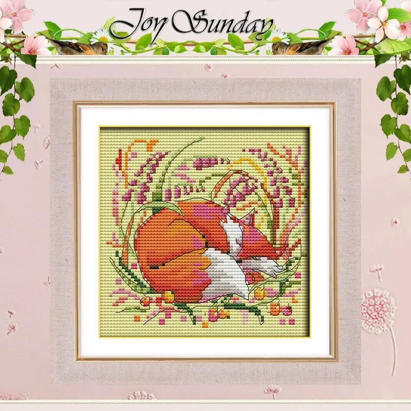 

Мультяшные узоры лисы, вышивка крестиком 11CT 14CT, Набор для вышивки крестиком, оптовая продажа, Набор для вышивки крестиком DIY, вышивка