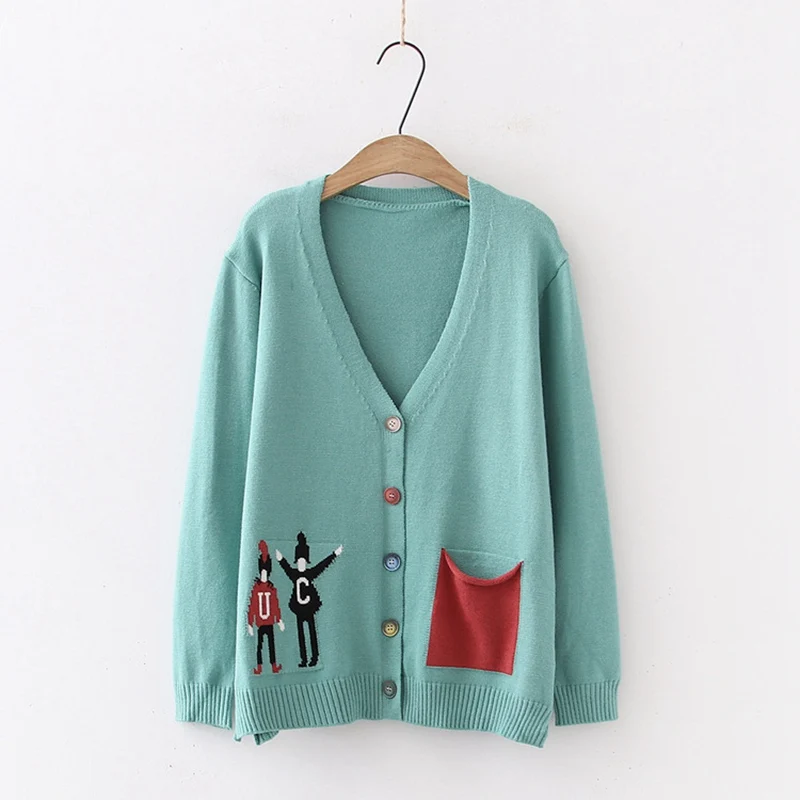 2019 сладкий осенний женский свитер вязание Мори девушка просто кардиган