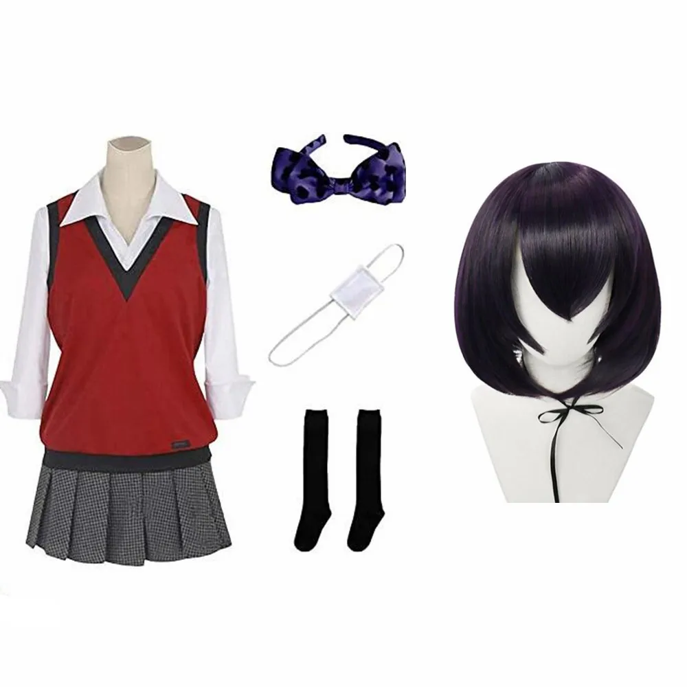 Аниме Kakegurui Yumeko Jabami Twin Runa Yomozuki Ikishima Midari косплей костюмы| |
