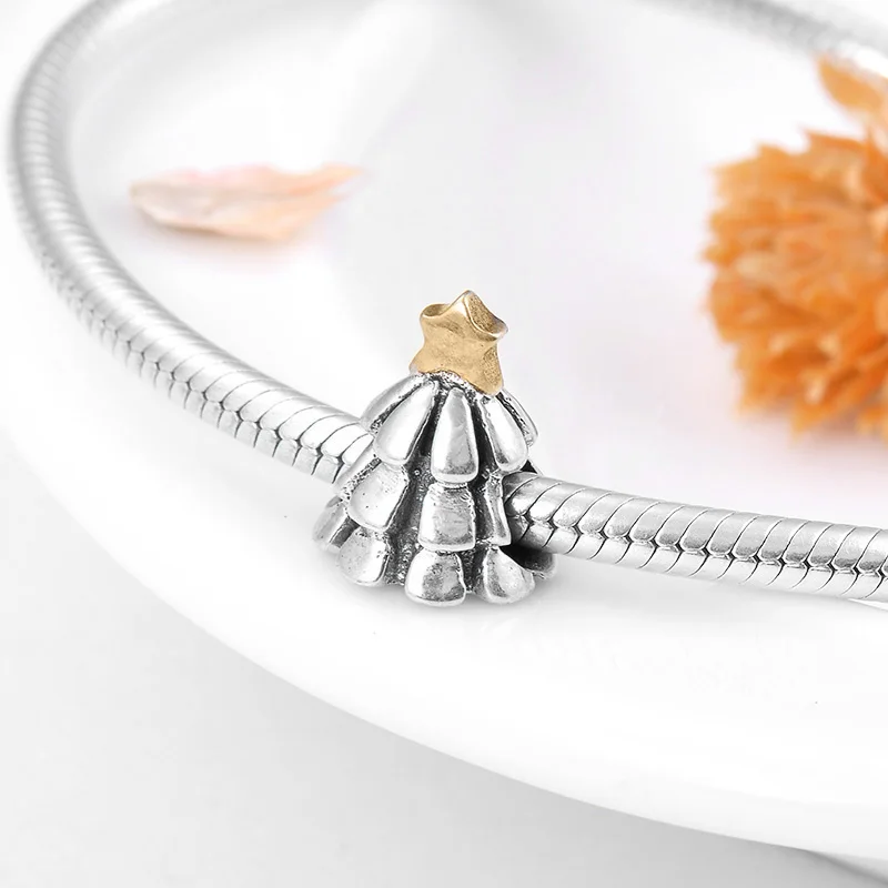 Рождественская тема аутентичная елка из стерлингового серебра 925 пробы с